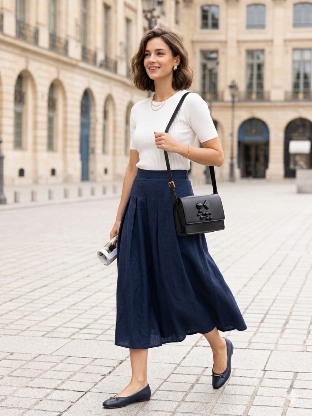 Christian Louboutin Paris Black Leather Crossbody Bag